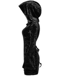Punk Rave Daily Life Womens Dark Gothic Lace Crucifix Hooded Bodycon Dress