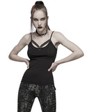 Punk Rave Skullshadow Womens Gothic Tank Top Vest - Black