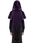 Punk Rave Daily Life Womens Velvet Gothic Lolita Hooded Split Tails Bolero Cape - Purple