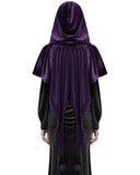 Punk Rave Daily Life Womens Velvet Gothic Lolita Hooded Split Tails Bolero Cape - Purple