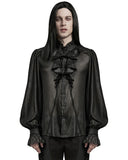 Punk Rave Mens Romantic Gothic Dark Shimmer Chiffon Ruffled Poet Shirt