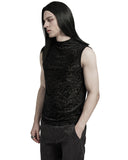 Punk Rave Mens Gothic Skull Cameo Mesh Tank Top Vest