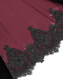 Eva Lady Womens Long Dark Baroque Gothic Velvet Gown Jacket - Black & Red