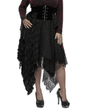 Punk Rave Plus Size Womens Gothic Spliced Lace Witch Skirt