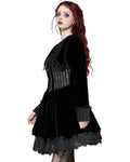 Dark In Love Gothic Lolita Spliced Velvet & Lace Mini Dress