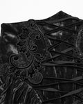 Punk Rave Daily Life Womens Long Gothic Velvet Applique Maxi Skirt - Black