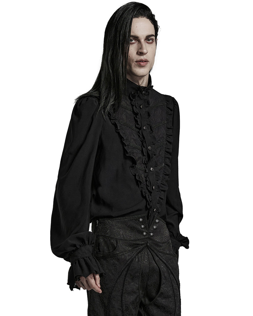 Punk Rave Mens Gothic Regency Chiffon Ruffle Dress Shirt – Violent Delights