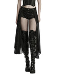 Punk Rave Womens Apocalyptic Gothic 2-Piece Shorts & Half Skirt