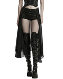 Punk Rave Womens Apocalyptic Gothic 2-Piece Shorts & Half Skirt