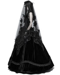 Punk Rave Black Rose Gothic Wedding Veil