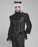 Devil Fashion Mens Dark Gothic Aristocrat Jacquard & Velvet Tailed Waistcoat Vest
