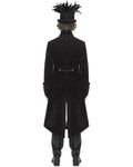 Devil Fashion Mens Eldermyst Long Gothic Overcoat - Black Chenille