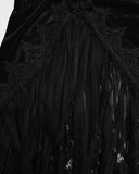 Punk Rave Womens Gorgeous Gothic Ruched Velvet & Lace Long Fishtail Skirt