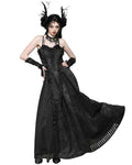 Dark In Love Gothic Butterfly Jacquard & Lace Rose Maxi Wedding Dress