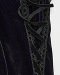 Punk Rave Womens Gothic Velvet Mini Dress With Oversize Embellished Collar - Purple & Black Gradient