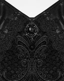 Punk Rave Womens Long Elegant Gothic Lace Inset Applique Maxi Dress