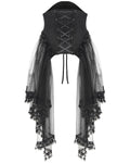 Eva Lady Womens Elegant Gothic Crucifix Embellished Corset With Fringed Mesh Train