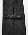 Punk Rave Mens Gothic Jacquard Studded Crucifix Neck Tie