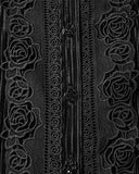 Punk Rave Womens Elegant Gothic Striped Velvet & Lace Applique Blouse Top - Black