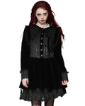 Dark In Love Gothic Lolita Spliced Velvet & Lace Mini Dress