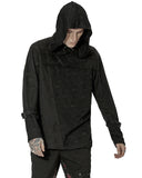Punk Rave Mens Apocalyptic Gothic Spliced Broken Knit Hooded Top