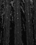 Punk Rave Daily Life Womens Long Gothic Crushed Velvet Applique Maxi Dress - Black