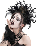 Eva Lady Womens Dark Medusa Gothic Feathered Snakes Tiara Fascinator