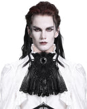 Devil Fashion Mens Gothic Aristocrat Steampunk Beaded Lace Cravat Tie Black