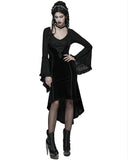 Punk Rave Womens Dark Gothic Velvet Applique Fishtail Dress