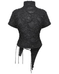 Dark In Love Womens Apocalyptic Punk Shredded Split-Hem Top