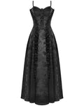 Dark In Love Gothic Butterfly Jacquard & Lace Rose Maxi Wedding Dress