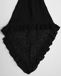 Punk Rave Womens Dark Gothic Velvet Applique Fishtail Dress