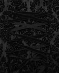 Punk Rave Mens Long Regency Gothic Flocked Velvet Damask Waistcoat Vest Black