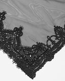 Punk Rave Womens Dark Gothic Beaded Demon Horns 2-Piece Mesh Veil