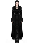 Dark In Love Long Gothic Vampire Aristocrat Velvet & Faux Fur Maxi Coat