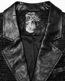 Punk Rave Mens Dark Gothic Skull Jacquard Waistcoat Vest Top - Black