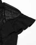 Punk Rave Womens Elegant Gothic Floral Lace Applique Blouse Top