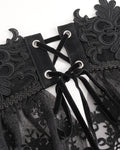 Devil Fashion Womens Gothic Lace Embellished Waist Cincher Corset