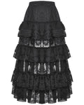 Dark In Love Womens Long Gothic Layered Rose Lace Maxi Skirt