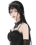 Dark In Love Womens Gothic Princess Crown Beaded Tiara