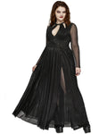 Punk Rave Plus Size Womens Gothic SpiderWeb Mesh Snakescale Maxi Dress