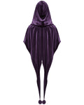 Punk Rave Daily Life Womens Velvet Gothic Lolita Hooded Split Tails Bolero Cape - Purple