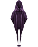 Punk Rave Daily Life Womens Velvet Gothic Lolita Hooded Split Tails Bolero Cape - Purple