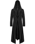 Punk Rave Mens Apocalyptic Gothic Broken Knit Hooded Piercing Cloak Jacket