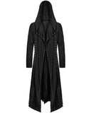 Punk Rave Mens Apocalyptic Gothic Broken Knit Hooded Piercing Cloak Jacket