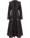 Eva Lady Womens Long Dark Gothic Lolita Winter Coat With Faux Fur Trim