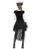 Dark In Love Gothic Velvet & Lace Train Cutaway Party Dress