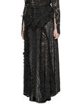 Punk Rave Plus Size Womens Gothic Embossed Damask & Lace Maxi Skirt