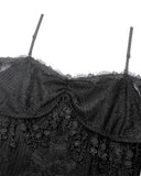 Dark In Love Womens Elegant Gothic Black Lace Off-Shoulder Evening Prom Dress
