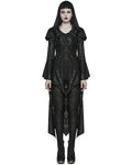 Punk Rave Womens Long Gothic Witch Broken Knit Hooded Jacket